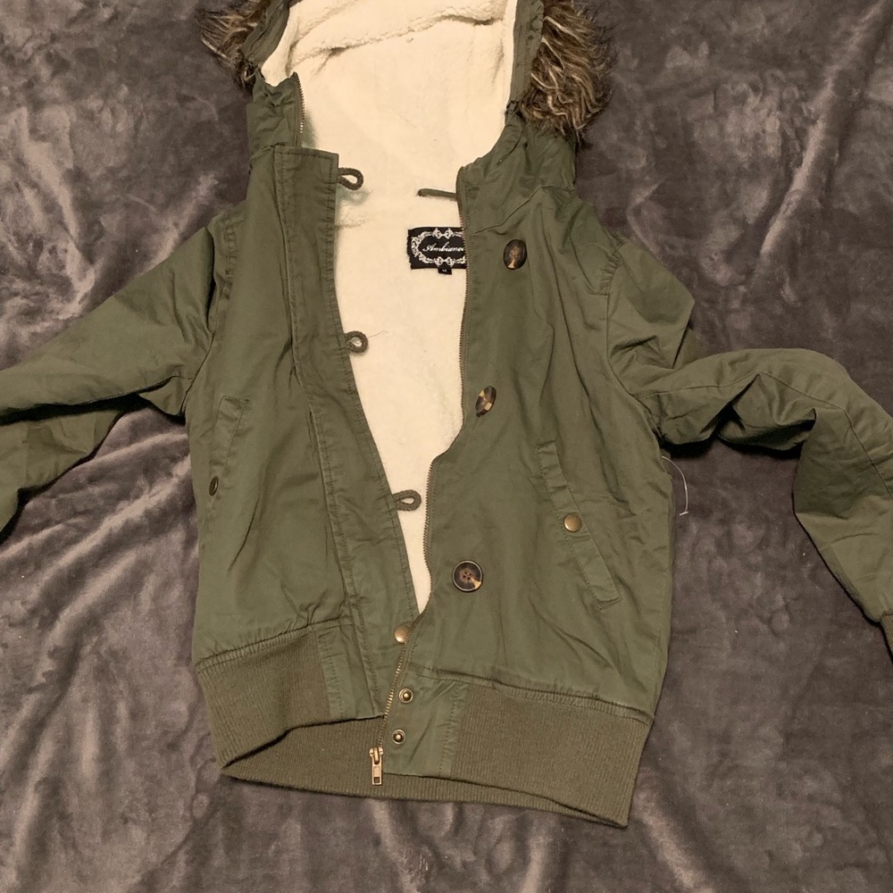 forever 21 army green winter jacket
